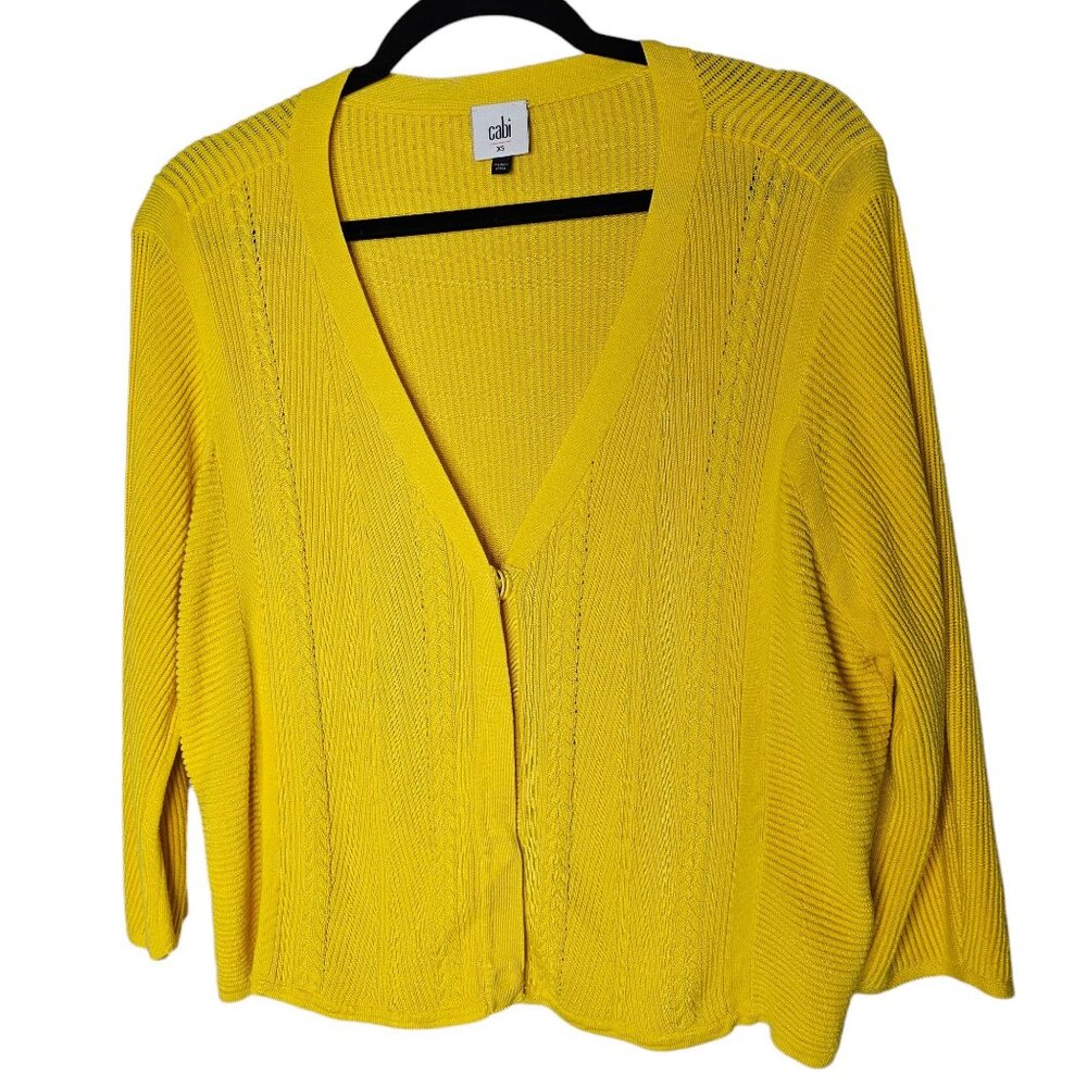 ⚡️Cabi XS Blazing  Sunny Sweater Cable Knit Snap Button Cardigan Ribbed 5637
